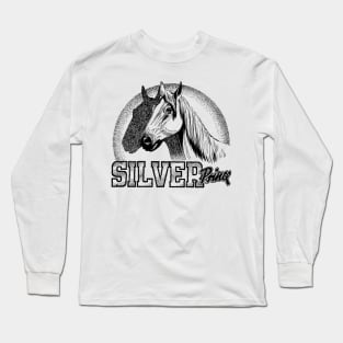 Silver Prince Horse Buffalo Bill Wild West Western Cowboy Retro Comic Long Sleeve T-Shirt